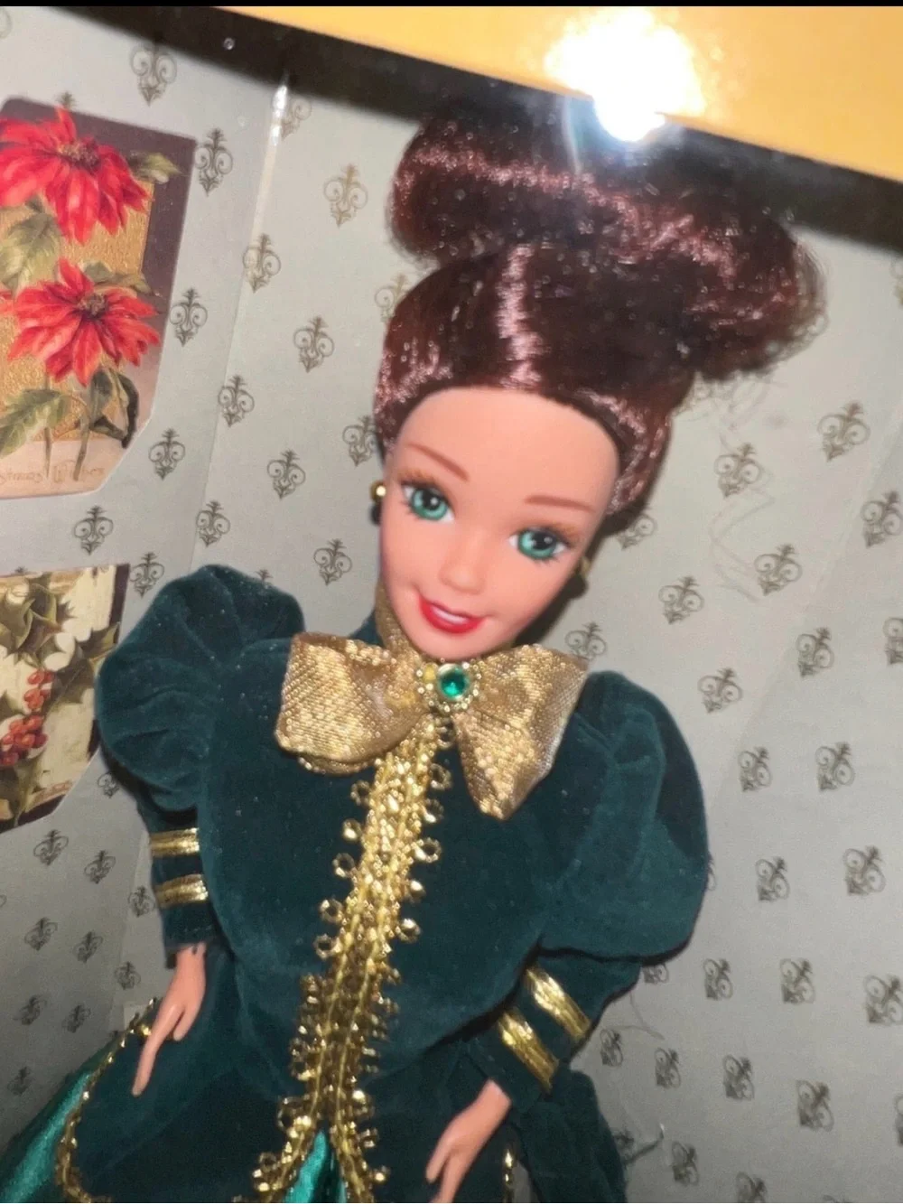 Hallmark Barbie Green & Gold 'Yuletide Romance'‎ Special Edition Doll Vintage
